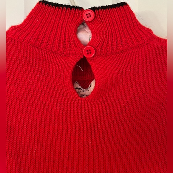 Collectors item. 80s rare Kansai Yamamoto red batwing wool sweater. Sz M - Picture 6 of 13